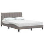 Casa si Gradina - Mobilier - Paturi si accesorii - Paturi - Pat cu saltea, gri taupe, 140x200 cm, textil - Infinity.ro