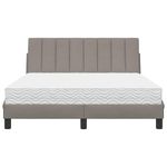 Casa si Gradina - Mobilier - Paturi si accesorii - Paturi - Pat cu saltea, gri taupe, 140x200 cm, textil - Infinity.ro
