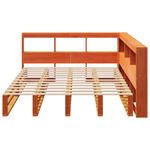 Casa si Gradina - Mobilier - Paturi si accesorii - Paturi - Pat cu biblioteca fara saltea maro 140x190 cm lemn masiv de pin - Infinity.ro