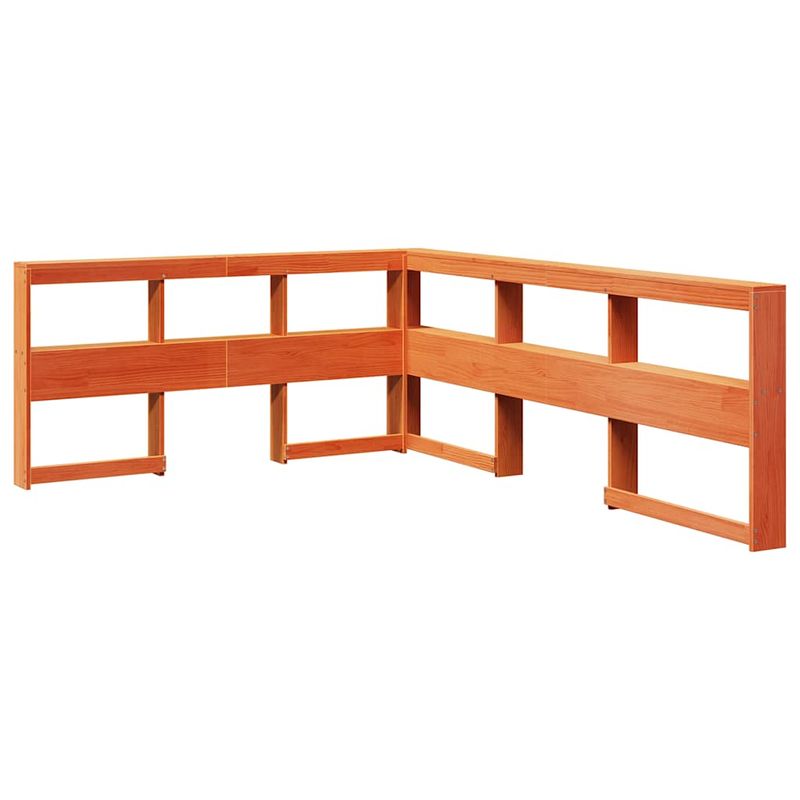 Casa si Gradina - Mobilier - Paturi si accesorii - Paturi - Pat cu biblioteca fara saltea maro 140x190 cm lemn masiv de pin - Infinity.ro