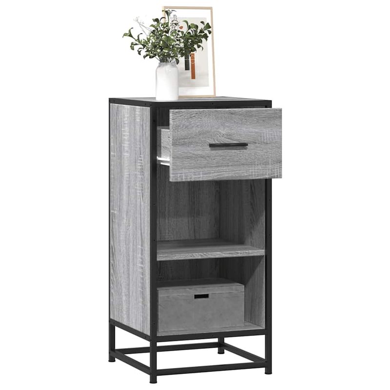Casa si Gradina - Mobilier - Comode si corpuri - Comode - Dulap, gri sonoma, 35,5x35x76 cm, lemn prelucrat si metal - Infinity.ro