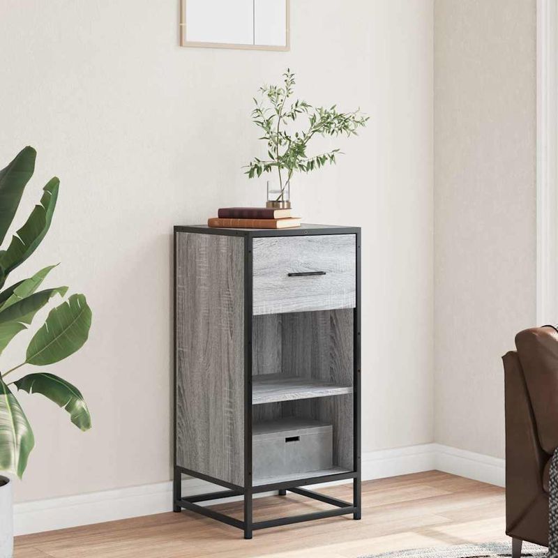 Casa si Gradina - Mobilier - Comode si corpuri - Comode - Dulap, gri sonoma, 35,5x35x76 cm, lemn prelucrat si metal - Infinity.ro