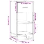 Casa si Gradina - Mobilier - Comode si corpuri - Comode - Dulap, gri sonoma, 35,5x35x76 cm, lemn prelucrat si metal - Infinity.ro
