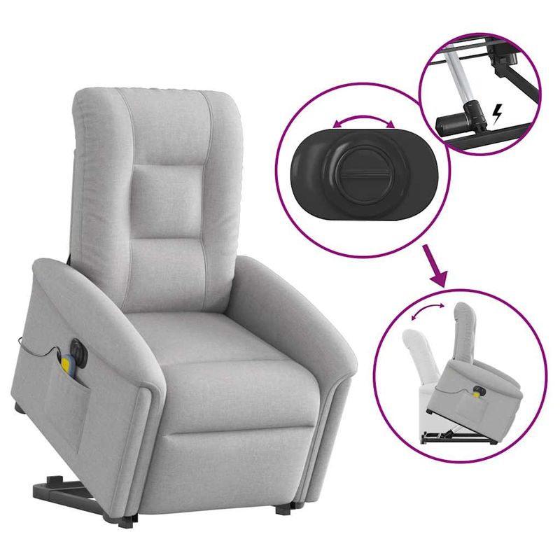 Ingrijire personala si Cosmetice - Sanatate si wellness - Articole wellness - Fotolii de masaj - Scaun electric pentru masaj picioare in picioare stofa gri nor - Infinity.ro