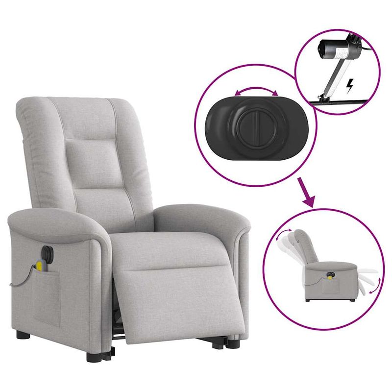 Ingrijire personala si Cosmetice - Sanatate si wellness - Articole wellness - Fotolii de masaj - Scaun electric pentru masaj picioare in picioare stofa gri nor - Infinity.ro