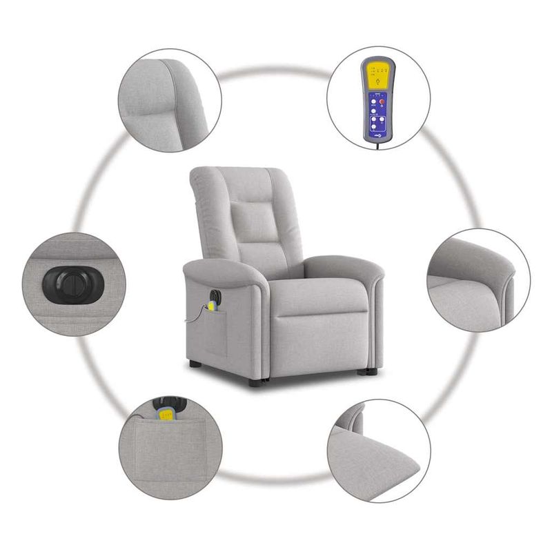 Ingrijire personala si Cosmetice - Sanatate si wellness - Articole wellness - Fotolii de masaj - Scaun electric pentru masaj picioare in picioare stofa gri nor - Infinity.ro