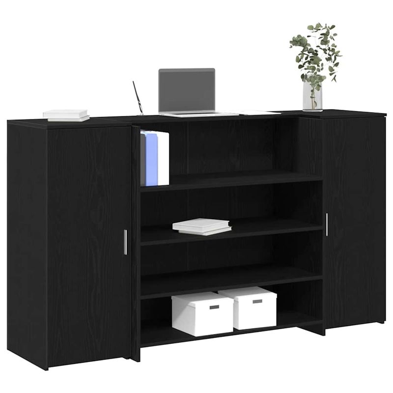 Casa si Gradina - Mobilier - Mese si birouri - Birouri - Birou de receptie Stejar negru 180x50x103,5 cm Lemn prelucrat - Infinity.ro
