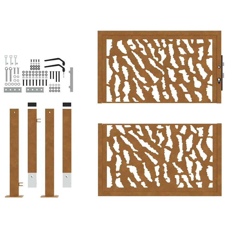 Casa si Gradina - Constructii - Usi interior, exterior si garaj - Usi garaj - Poarta de gradina Design cu urme otel rezistent la intemperii, mărime 105x105 cm - Infinity.ro