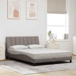 Casa si Gradina - Mobilier - Paturi si accesorii - Paturi - Cadru de pat fara saltea, gri taupe, 140x190 cm, textil - Infinity.ro