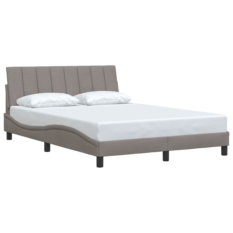 Casa si Gradina - Mobilier - Paturi si accesorii - Paturi - Cadru de pat fara saltea, gri taupe, 140x190 cm, textil - Infinity.ro