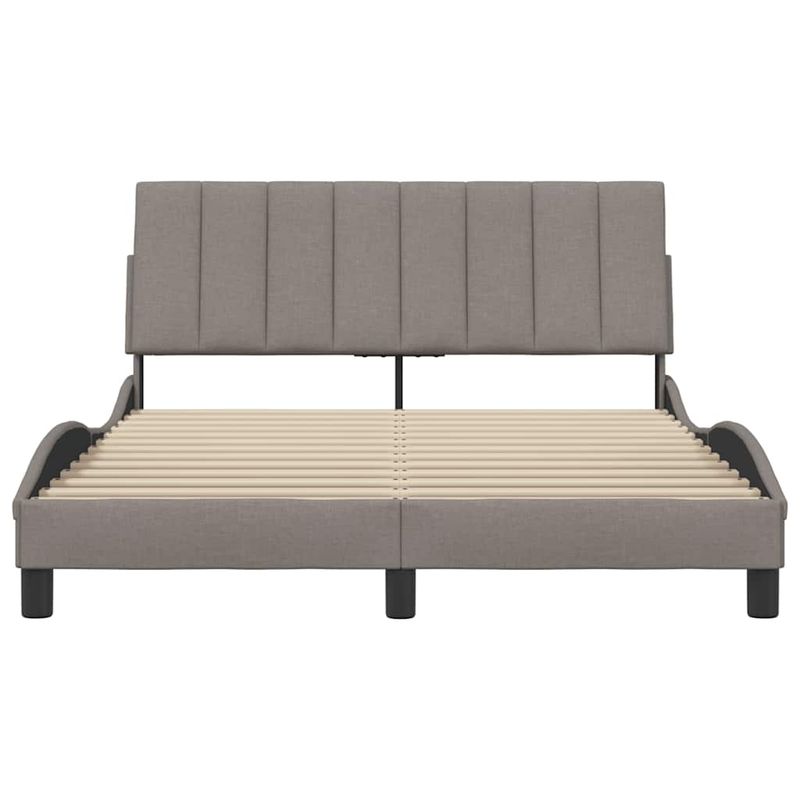 Casa si Gradina - Mobilier - Paturi si accesorii - Paturi - Cadru de pat fara saltea, gri taupe, 140x190 cm, textil - Infinity.ro