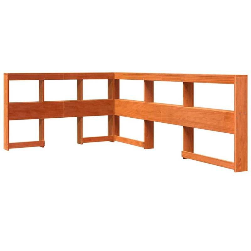 Casa si Gradina - Mobilier - Paturi si accesorii - Paturi - Pat cu biblioteca fara saltea, maro, 120x190 cm, lemn masiv pin - Infinity.ro