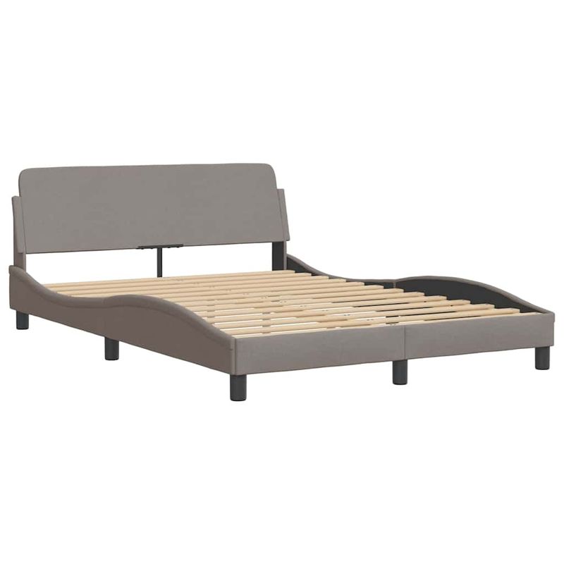 Casa si Gradina - Mobilier - Paturi si accesorii - Paturi - Cadru de pat fara saltea, gri taupe, 140x190 cm, textil - Infinity.ro
