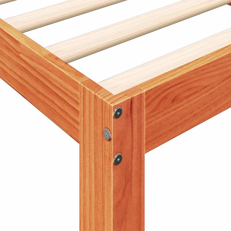 Casa si Gradina - Mobilier - Paturi si accesorii - Paturi - Pat cu biblioteca fara saltea, maro, 120x190 cm, lemn masiv pin - Infinity.ro