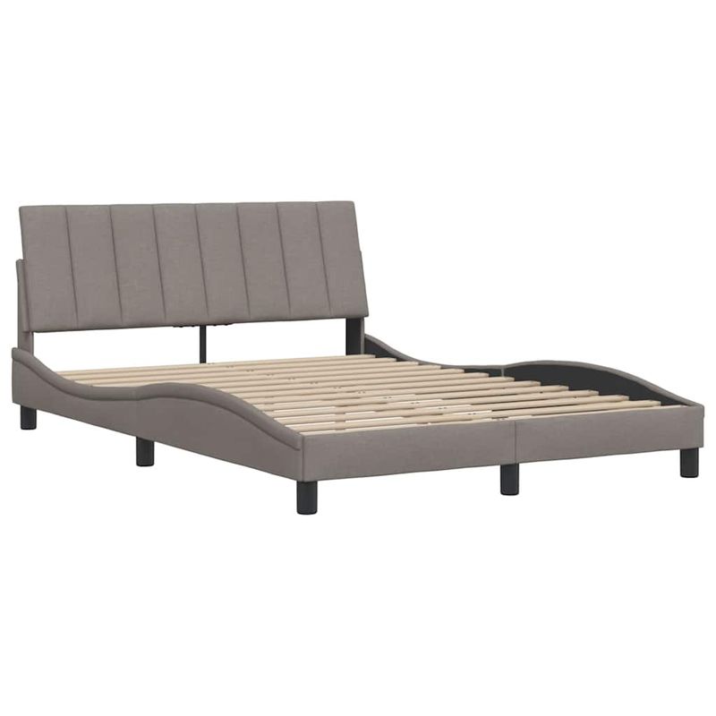 Casa si Gradina - Mobilier - Paturi si accesorii - Paturi - Cadru de pat fara saltea, gri taupe, 140x190 cm, textil - Infinity.ro