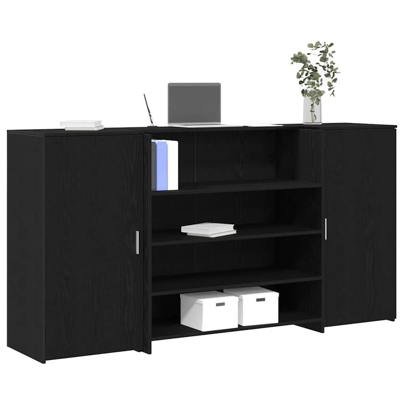 Casa si Gradina - Mobilier - Mese si birouri - Birouri - Birou de receptie Stejar negru 200x50x103,5 cm Lemn prelucrat - Infinity.ro