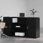 Casa si Gradina - Mobilier - Mese si birouri - Birouri - Birou de receptie Stejar negru 200x50x103,5 cm Lemn prelucrat - Infinity.ro