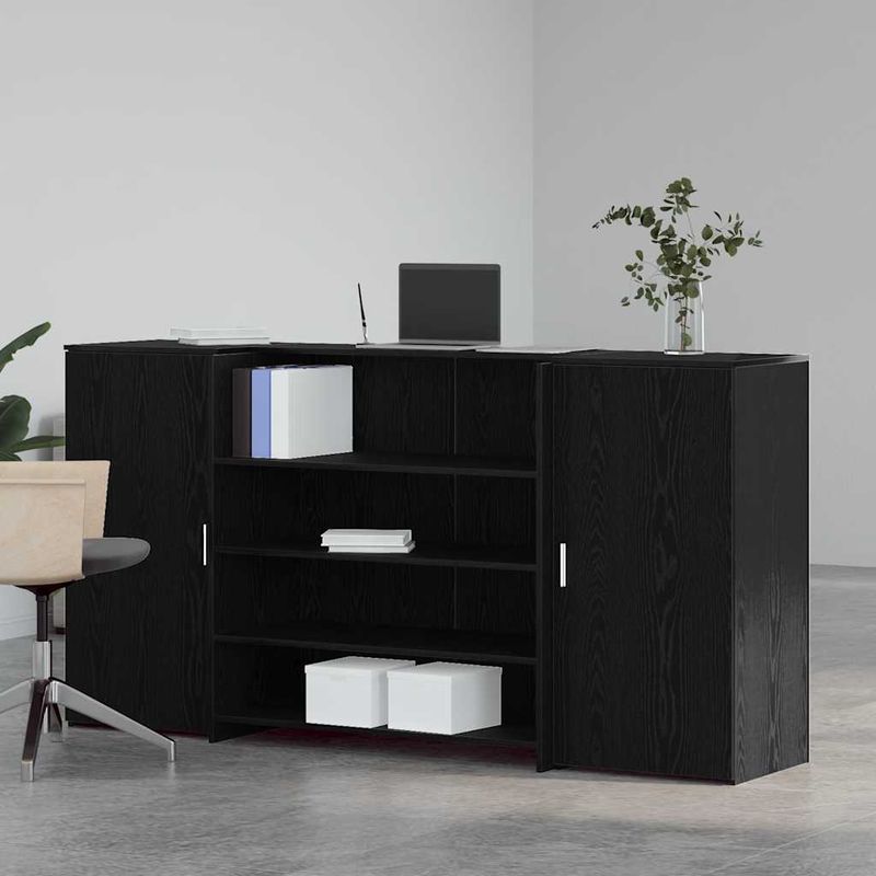 Casa si Gradina - Mobilier - Mese si birouri - Birouri - Birou de receptie Stejar negru 200x50x103,5 cm Lemn prelucrat - Infinity.ro