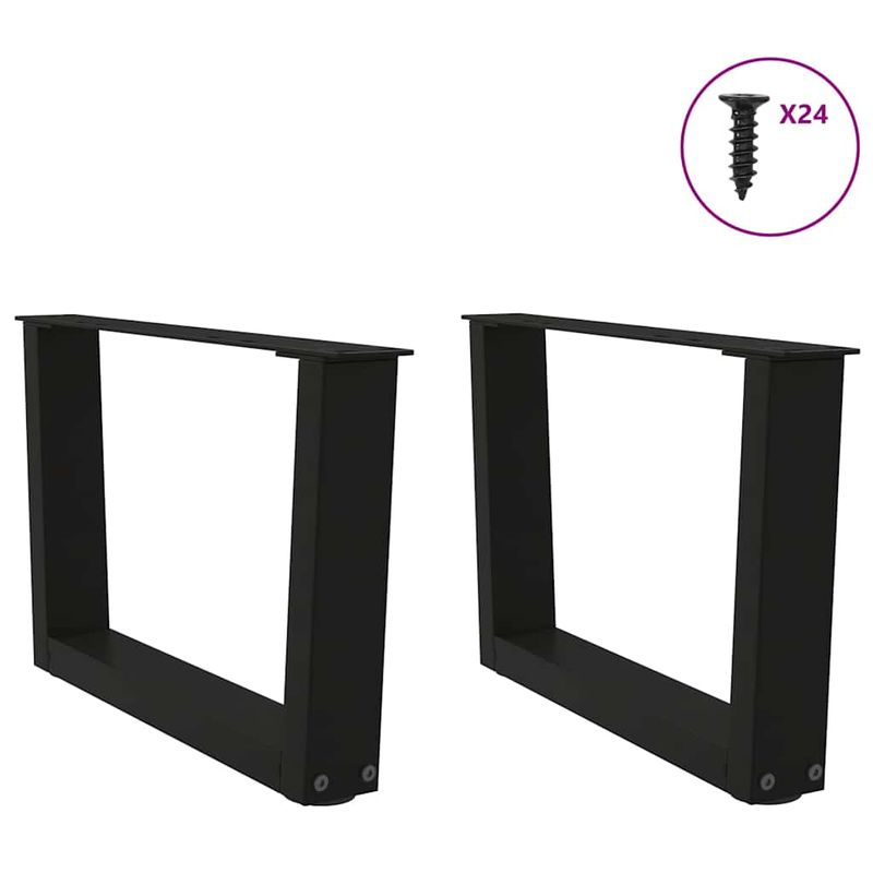 Casa si Gradina - Mobilier - Feronerie si accesorii mobila - Picioare pentru masa in forma de V 2 buc Negru Otel - Infinity.ro