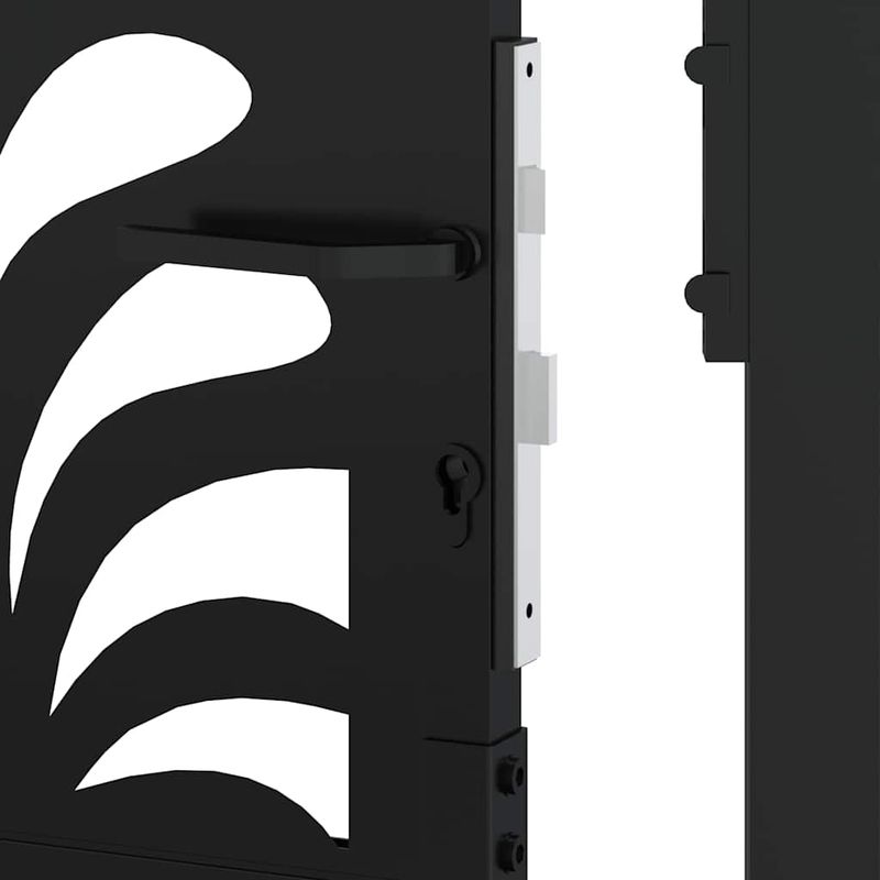 Casa si Gradina - Constructii - Usi interior, exterior si garaj - Usi garaj - Poarta de gradina neagra 105x155 cm Design ondulat de otel - Infinity.ro