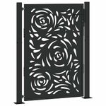 Casa si Gradina - Gradina si terasa - Garduri, panouri si accesorii - Poarta de gradina neagra 105x130 cm design flacara din otel - Infinity.ro