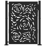Casa si Gradina - Gradina si terasa - Garduri, panouri si accesorii - Poarta de gradina neagra 105x130 cm design flacara din otel - Infinity.ro