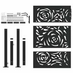 Casa si Gradina - Gradina si terasa - Garduri, panouri si accesorii - Poarta de gradina neagra 105x130 cm design flacara din otel - Infinity.ro