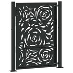 Casa si Gradina - Gradina si terasa - Garduri, panouri si accesorii - Poarta de gradina neagra 105x130 cm design flacara din otel - Infinity.ro