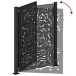 Casa si Gradina - Gradina si terasa - Garduri, panouri si accesorii - Poarta de gradina neagra 105x130 cm design flacara din otel - Infinity.ro