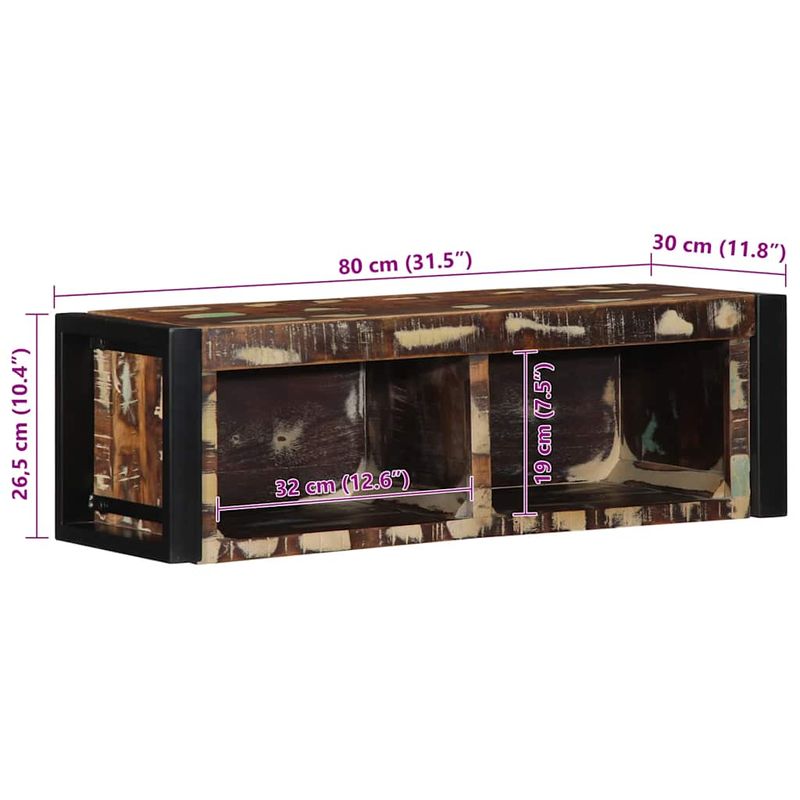 Casa si Gradina - Mobilier - Dulapuri si sifoniere - Dulapuri - Dulap TV multicolor 80x30x25 cm lemn masiv recuperat - Infinity.ro