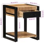 Casa si Gradina - Mobilier - Mese si birouri - Mese living - Masa laterala, 40x40x50 cm, lemn masiv de mango nefinisat - Infinity.ro