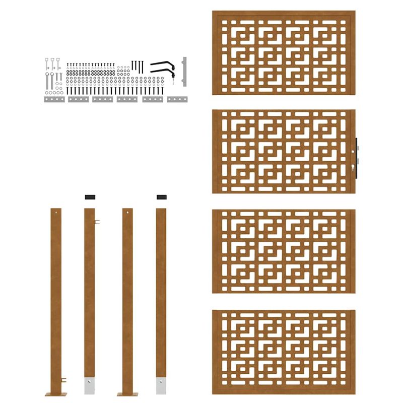 Casa si Gradina - Constructii - Usi interior, exterior si garaj - Usi garaj - Poarta de gradina Design cruce din otel rezistent la intemperii, mărime 105x130 cm - Infinity.ro
