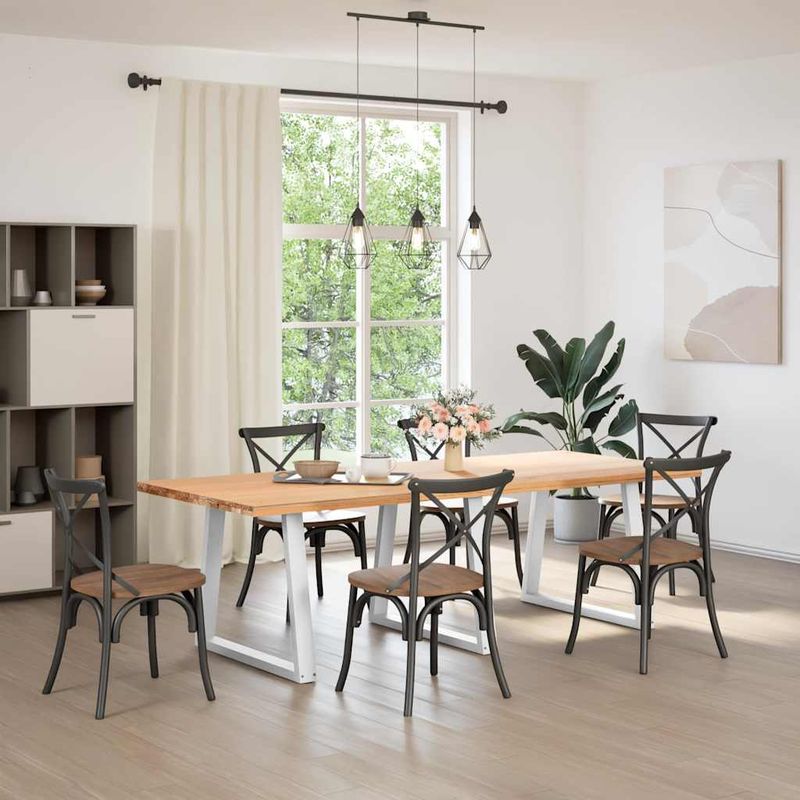Casa si Gradina - Mobilier - Feronerie si accesorii mobila - Picioare pentru masa in forma de V 3 buc alb otel - Infinity.ro