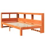 Casa si Gradina - Mobilier - Paturi si accesorii - Paturi - Pat cu biblioteca fara saltea, maro, 100x200 cm, lemn masiv pin - Infinity.ro