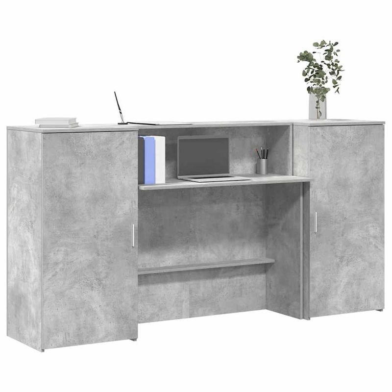 Casa si Gradina - Mobilier - Mese si birouri - Birouri - Birou de receptie Gri beton 200x50x103,5 cm Lemn prelucrat - Infinity.ro