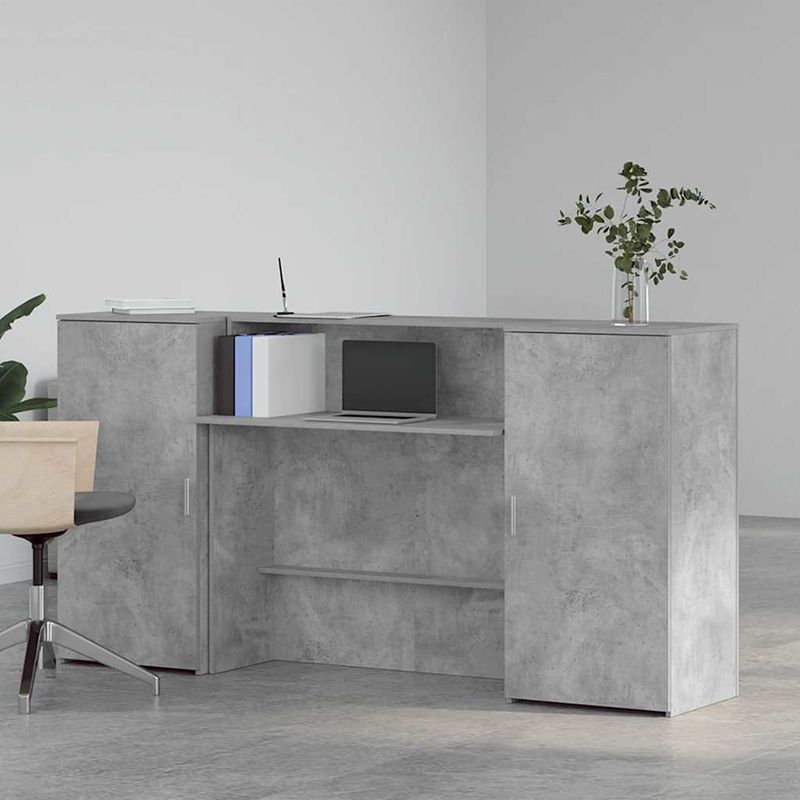 Casa si Gradina - Mobilier - Mese si birouri - Birouri - Birou de receptie Gri beton 200x50x103,5 cm Lemn prelucrat - Infinity.ro