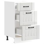 Casa si Gradina - Mobilier - Comode si corpuri - Corpuri bucatarie - Dulap de baza de bucatarie „Lucca” lemn prelucrat alb lucios, mărime 40x46x81.5 cm, model 1x dulap inferior (3 sertare) - Infinity.ro