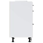 Casa si Gradina - Mobilier - Comode si corpuri - Corpuri bucatarie - Dulap de baza de bucatarie „Lucca” lemn prelucrat alb lucios, mărime 40x46x81.5 cm, model 1x dulap inferior (3 sertare) - Infinity.ro