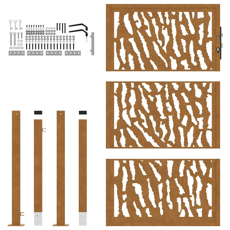 Casa si Gradina - Constructii - Usi interior, exterior si garaj - Usi garaj - Poarta de gradina Design cu urme otel rezistent la intemperii, mărime 105x155 cm - Infinity.ro