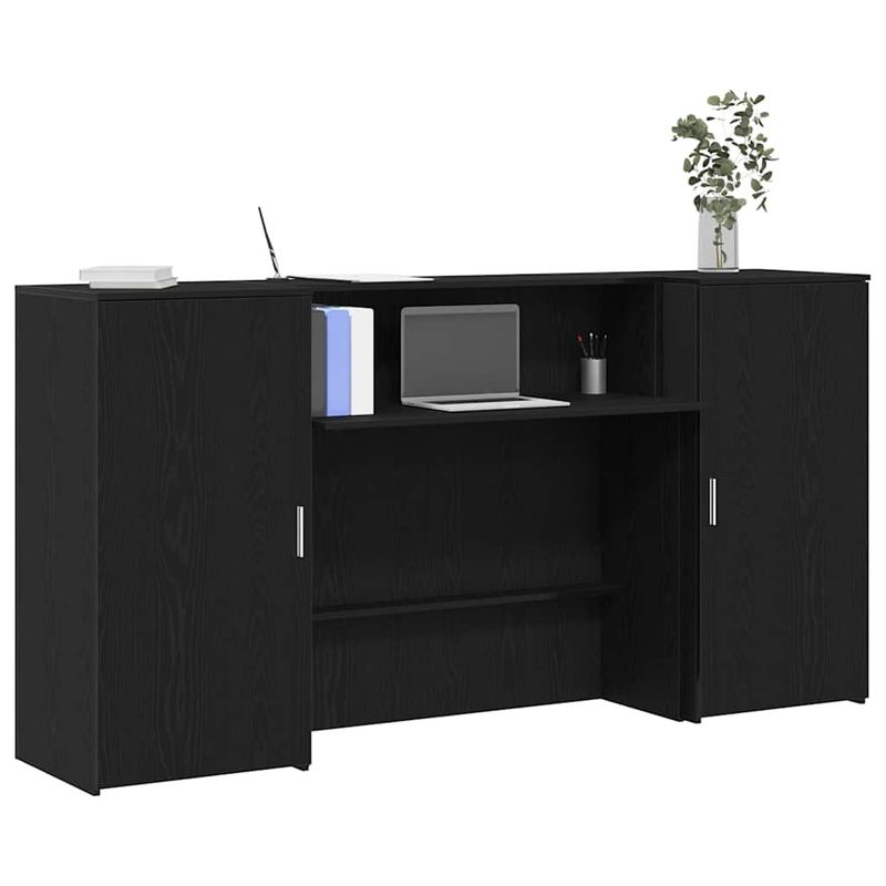 Casa si Gradina - Mobilier - Mese si birouri - Birouri - Birou de receptie Stejar negru 200x50x103,5 cm Lemn prelucrat - Infinity.ro