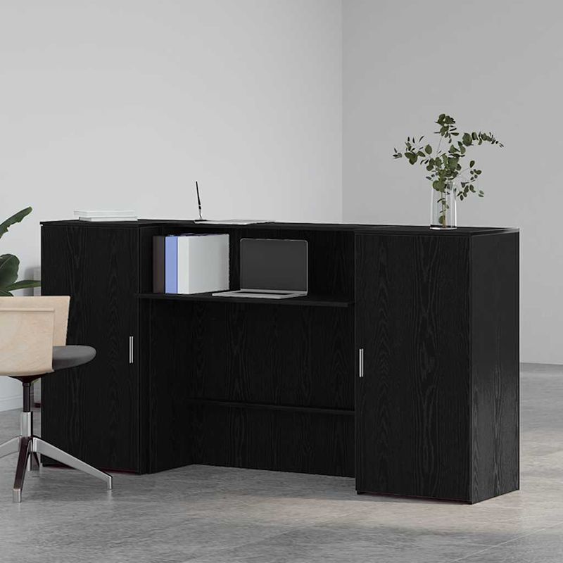 Casa si Gradina - Mobilier - Mese si birouri - Birouri - Birou de receptie Stejar negru 200x50x103,5 cm Lemn prelucrat - Infinity.ro