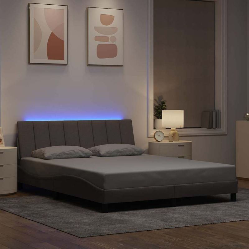 Casa si Gradina - Mobilier - Paturi si accesorii - Paturi - Cadru de pat fara saltea, gri taupe, 160x200 cm, textil - Infinity.ro