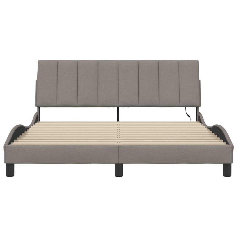 Casa si Gradina - Mobilier - Paturi si accesorii - Paturi - Cadru de pat fara saltea, gri taupe, 160x200 cm, textil - Infinity.ro