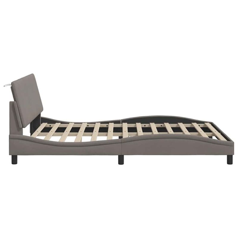 Casa si Gradina - Mobilier - Paturi si accesorii - Paturi - Cadru de pat fara saltea, gri taupe, 160x200 cm, textil - Infinity.ro
