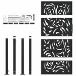 Casa si Gradina - Constructii - Usi interior, exterior si garaj - Usi garaj - Poarta de gradina neagra 105x180 cm design flacara din otel - Infinity.ro