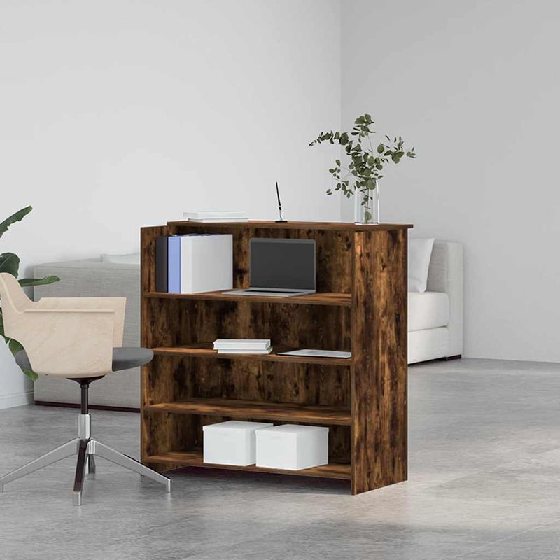 Casa si Gradina - Mobilier - Mese si birouri - Birouri - Birou de receptie stejar afumat 100x50x103,5 cm lemn prelucrat - Infinity.ro