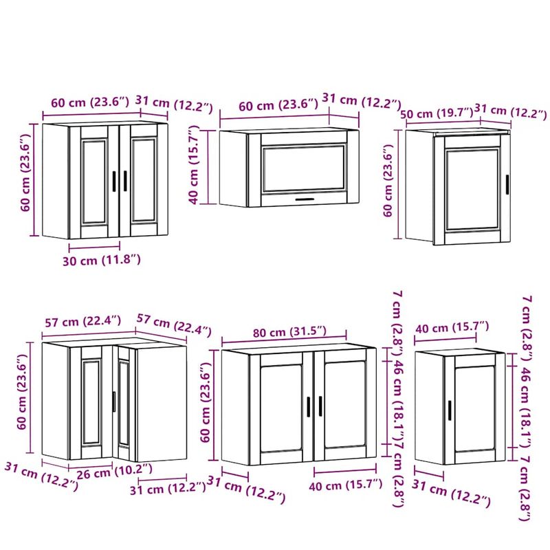 Casa si Gradina - Mobilier - Comode si corpuri - Corpuri bucatarie - Set dulap de bucatarie 11 piese „Porto” lemn negru prelucrat - Infinity.ro