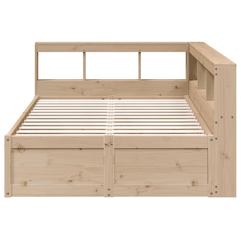 Casa si Gradina - Mobilier - Paturi si accesorii - Paturi - Pat cu biblioteca fara saltea, 135x190 cm, lemn masiv de pin - Infinity.ro