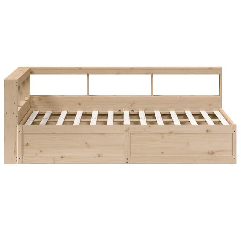 Casa si Gradina - Mobilier - Paturi si accesorii - Paturi - Pat cu biblioteca fara saltea, 135x190 cm, lemn masiv de pin - Infinity.ro