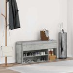 Casa si Gradina - Mobilier - Organizare si depozitare - Organizator incaltaminte - Bancheta pantofar, gri beton, 102x30,5x45 cm, lemn prelucrat - Infinity.ro